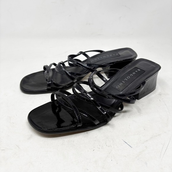 Bandolino Shoes - Y2K Bandolino Black Patent Leather Strappy Square Toe Sandals Women's Size 8M